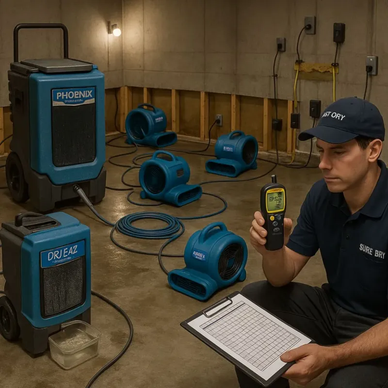 Structural Drying and Dehumidification process in Grand Meadow, MN
